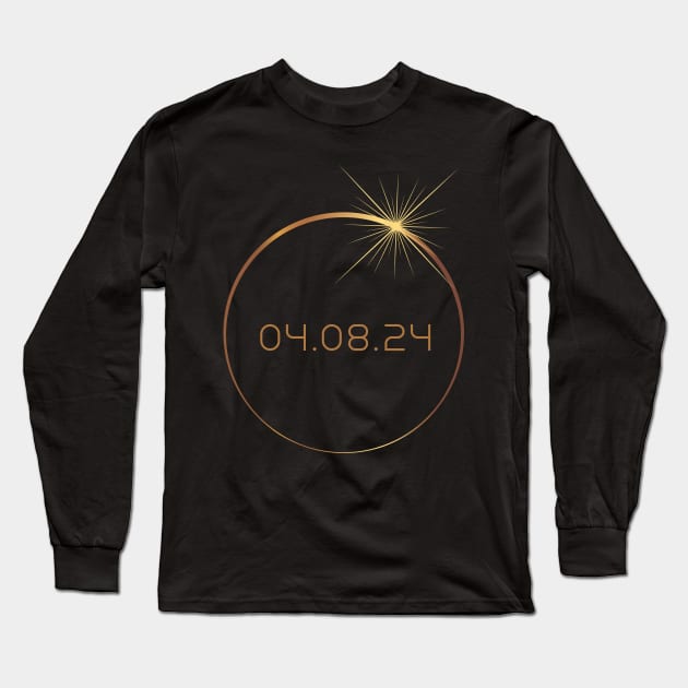 Total Solar Eclipse 2024 Long Sleeve T-Shirt by All-About-Words